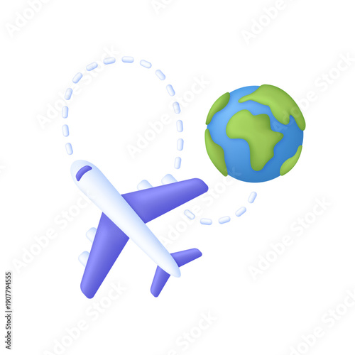 airplane and globe