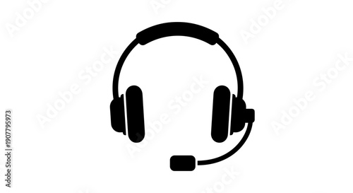 Black Headset with Microphone.