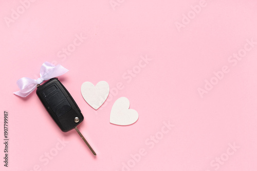 Car key with bow and hearts...