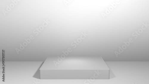 Wallpaper Mural Minimalist White Square Podium for Product Display with Clean Copy Space Torontodigital.ca