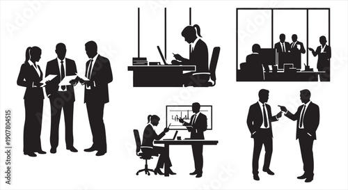 Office People Collaboration Concept – Teamwork, Technology, Innovation, and Business Success