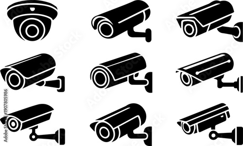 Security Camera Icons Set