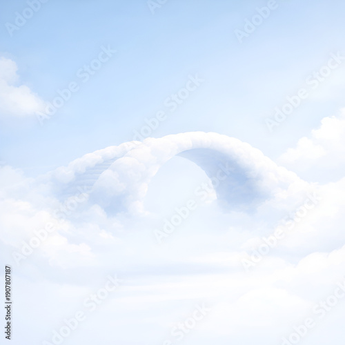 Bridge Made of Clouds Abstract Connection and Progress Concept Illustration