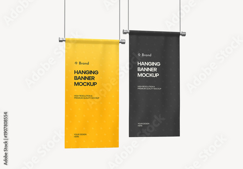Hanging Flag Banner Mockup Set