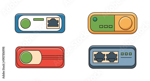 Network Switch Line color vector minimal style