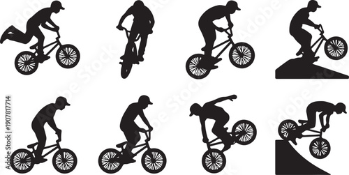 set of silhouettes of dancing girls