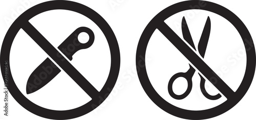 Do not open with a knife or scissors sign