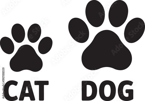 Dog and cat paw print