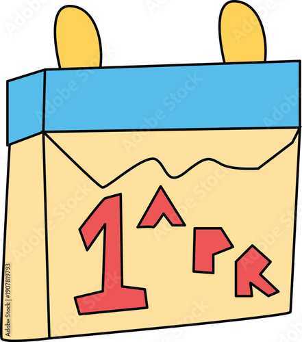 April fool object flat Illustration