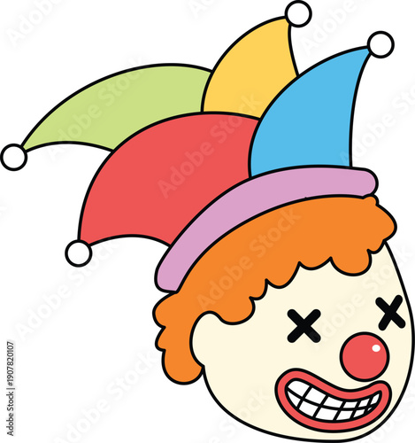 April fool object flat Illustration