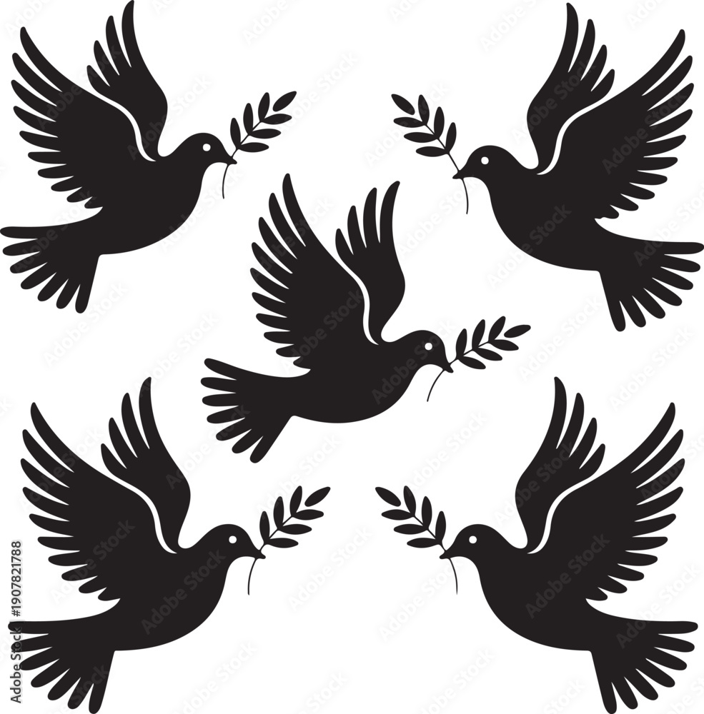 Obraz premium Dove silhouettes