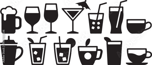 Drinks Icon Set - Black
