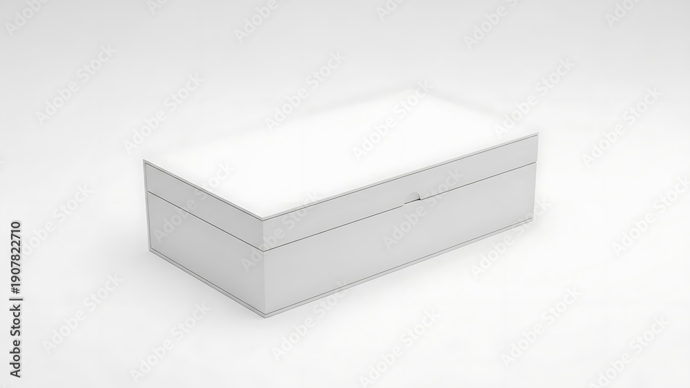 Fototapeta premium White shoe box with lid and drawer white box rectangular