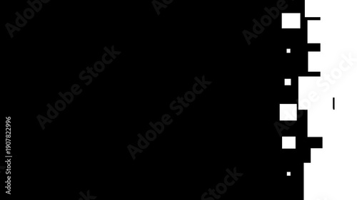 Squares wipe transition on transparent background