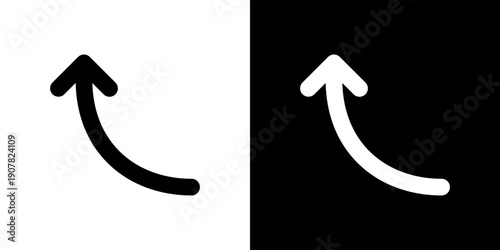 左下カーブ矢印 太め (ベクター)