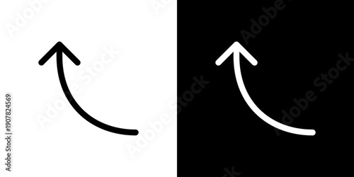 左下カーブ矢印 細め (ベクター)