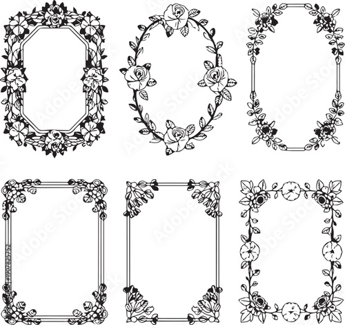 Elegant frame of roses