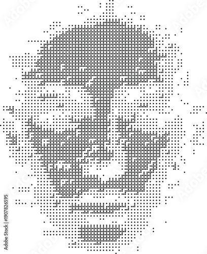 Abstract digital face pixel art vector illustration design background graphic concept