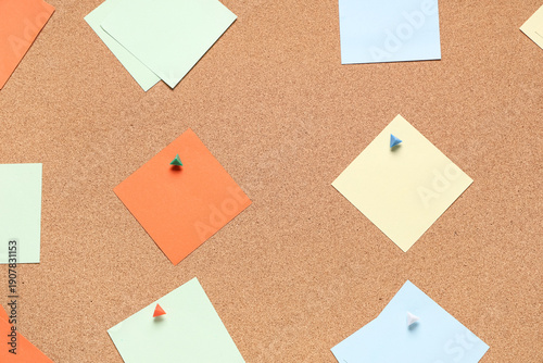 Blank sticky notes with pin...
