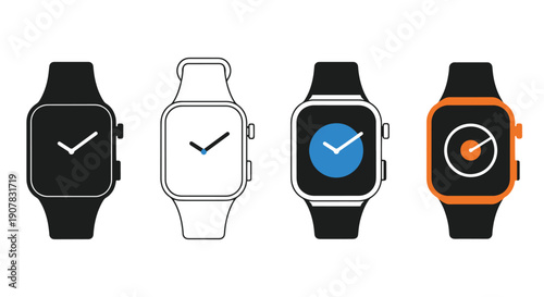 Smartwatch Line art colorful design