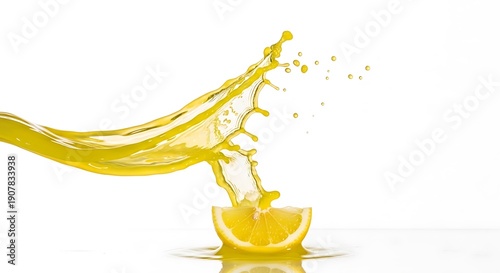 Fresh lemon juice splashing illustration