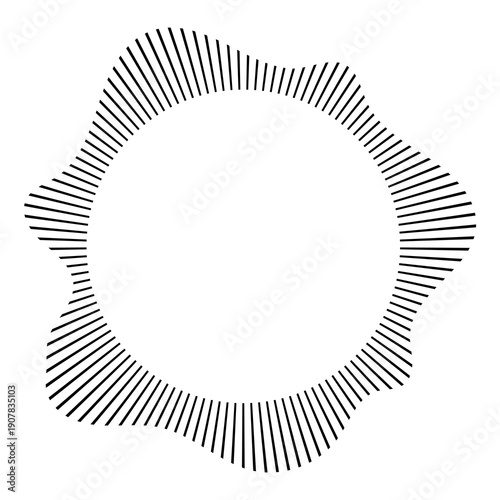 abstract concentric soundwave or sonar circular lines design