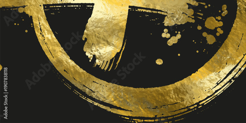 Minimal vector banner with flowing ink brush stroke, inspired by sumi-e calligraphy, zen aesthetics and traditional Asian art.