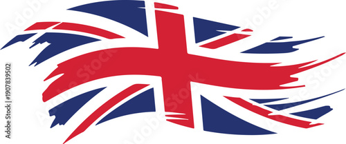 Distressed union jack flag illustration on white background