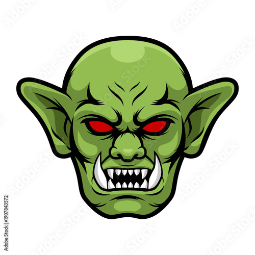 angry goblin head vector illustration