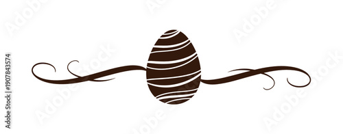 Charming chocolate egg decorative divider for festive and culinary design