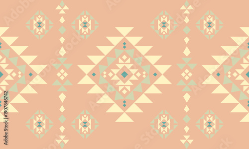 Southwest native seamless pattern ethnic tribal Aztec geometric Navajo Native American fabric earth tone design vector for textile printing
