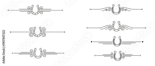 Elegant horseshoe decorative dividers for equestrian-themed design