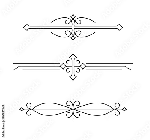 Elegant ornamental decorative dividers for formal design