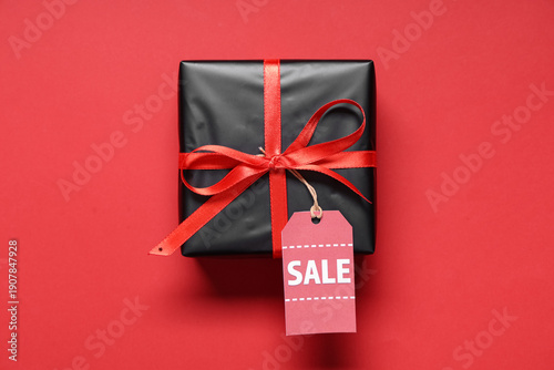 Gift box with ribbon and la...