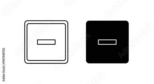 Minus Symbol Icon Set: Subtract, Zoom Out, and Remove Symbols in Black and White