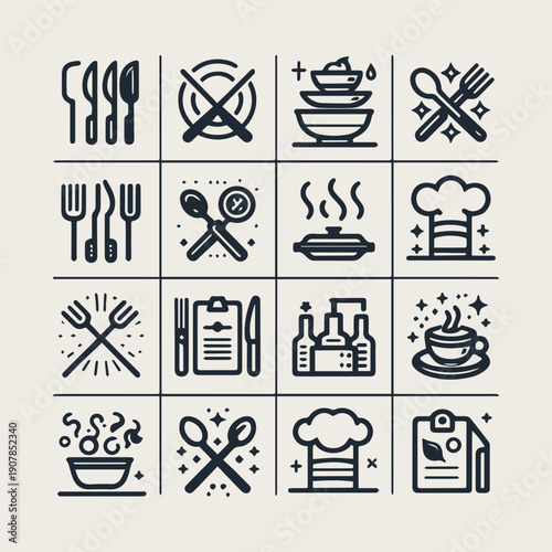 Icon set Hotel elements icon set vector
