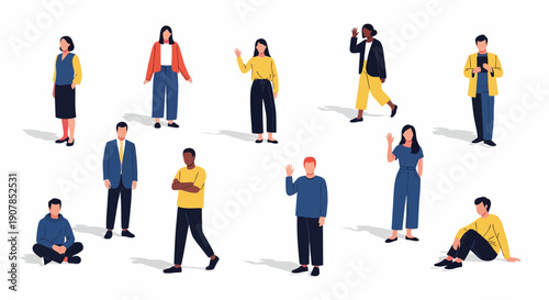 Group of business people silhouettes walking together as a professional team vector illustration