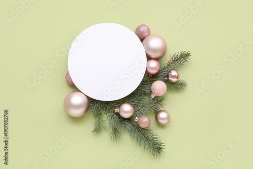 Blank card, Christmas balls...
