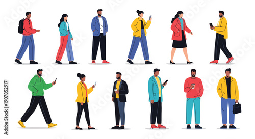 Set of business people silhouettes in professional poses suitable for office and teamwork illustration