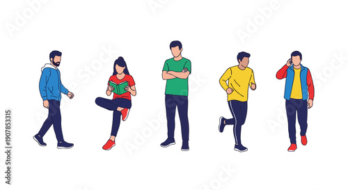 Smiling group of young business people and friends standing together on a white background