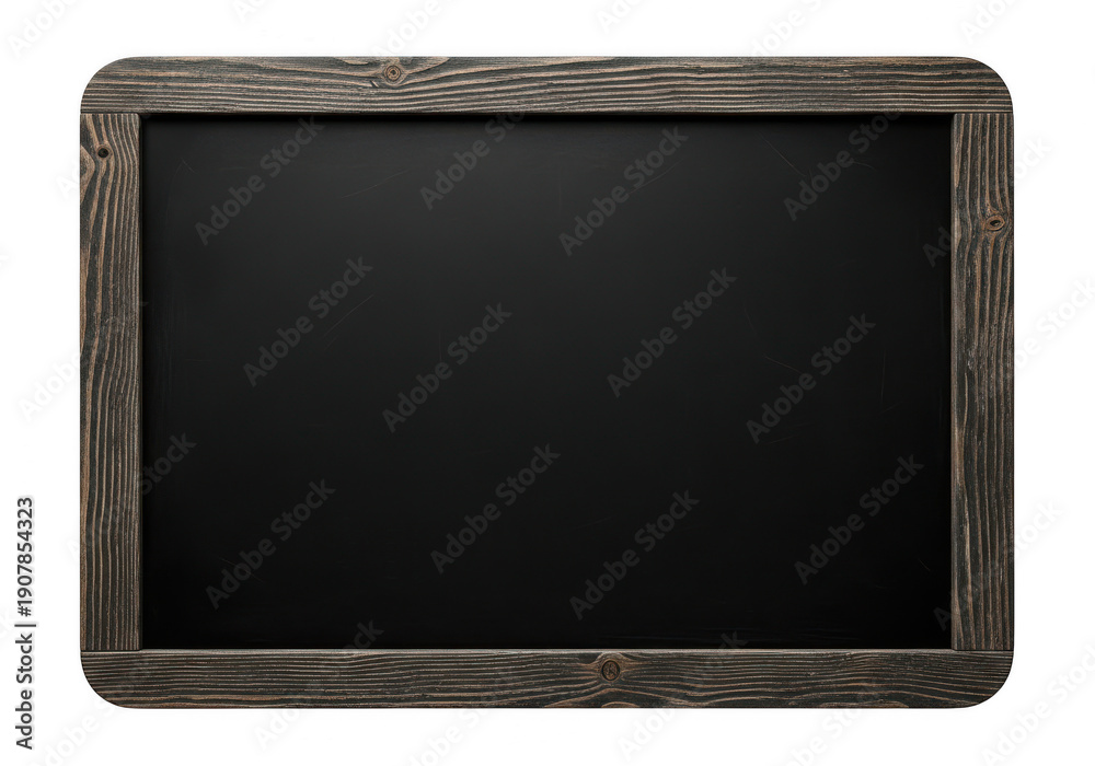 Fototapeta premium Blank blackboard with wooden frame isolated on transparent background