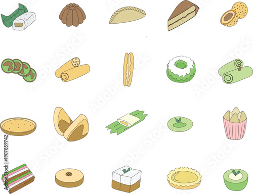 Indonesian snack dessert Illustration