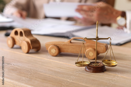 Wooden cars with justice sc...