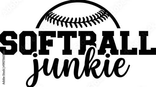 Softball enthusiast graphic design element.