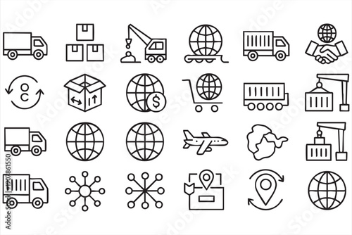 Warehouse management and fulfillment vector graphics