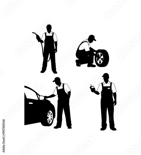 Mechanic Service and Vehicle Maintenance Icons