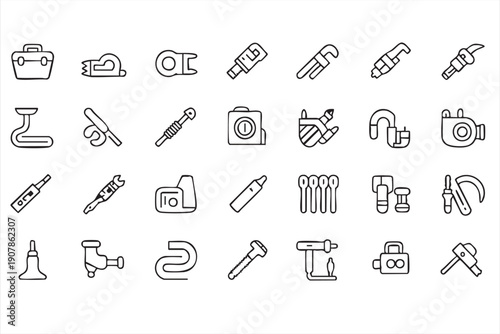 Water system repair pictograms for professionals