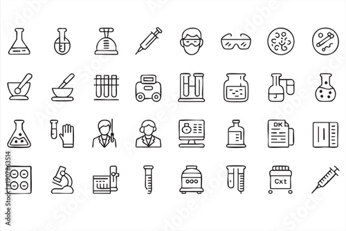 Biotech and science vector icon pack