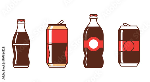 Cola Line art vector illustration