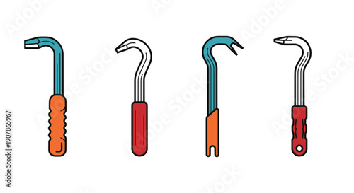 Crowbar Line art color vector clean design